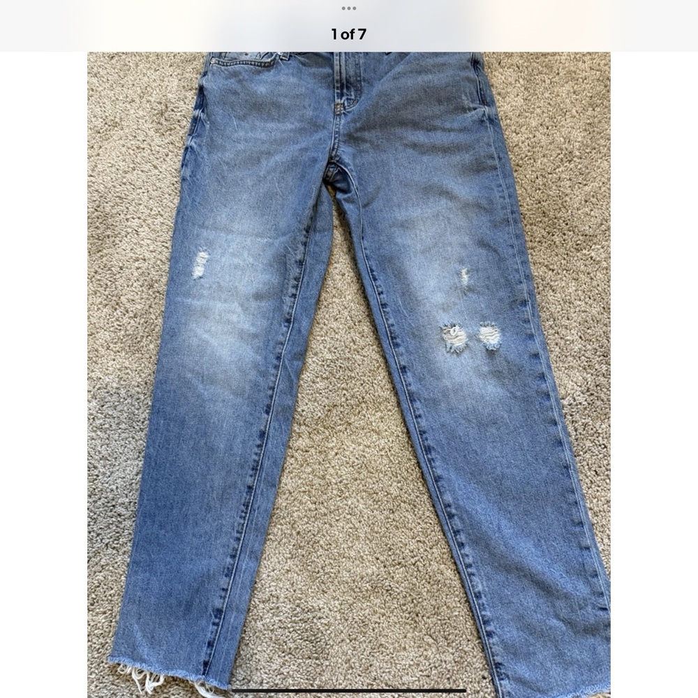 Women’s Seven 7 Destroyed Marilyn Boyfriend Jean With Frayed Hems Size 4
